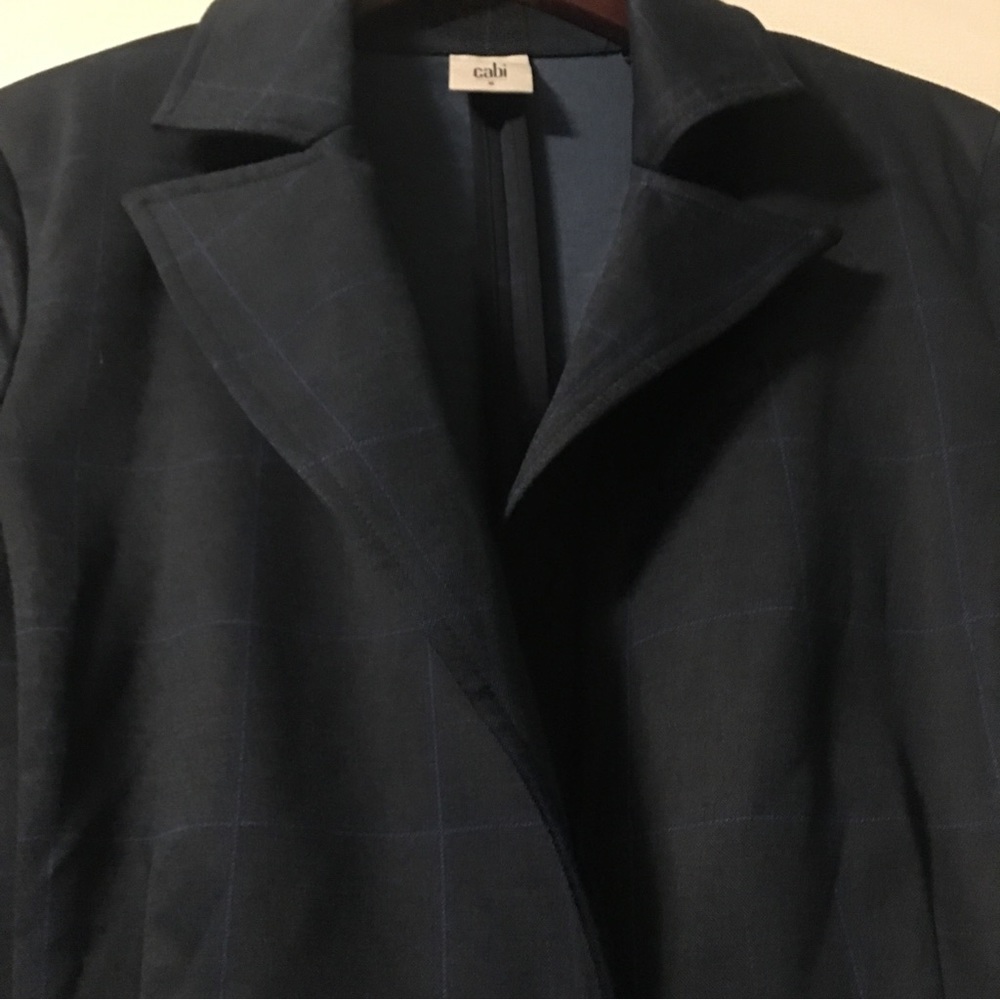 Cabi Sunset Kiss Navy Blue Windowpane Check Blazer - Picture 7 of 13